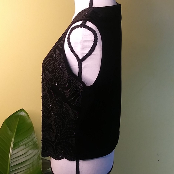 Dressbarn Black Velvet Blouse Size L - Picture 10 of 11